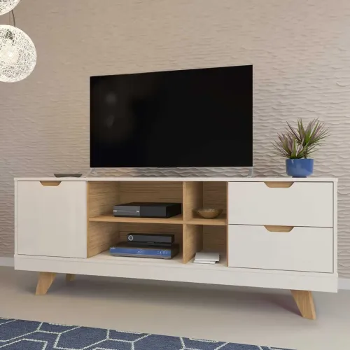 Rack Bancada Michigan Artely, ideal para TVs até 60 Polegadas;