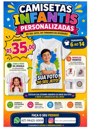 Camiseta herói infantil