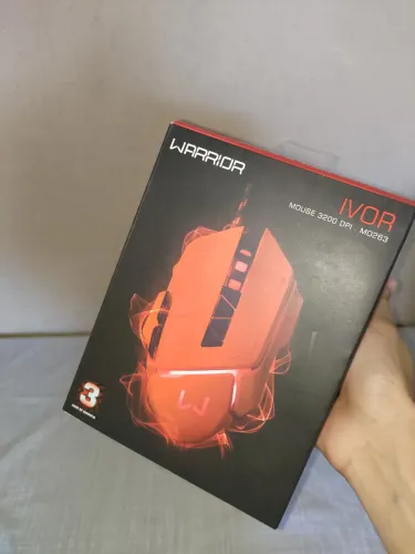 Mouse Gamer Warrior 3200DPI RGB Cabo em Nylon laranja