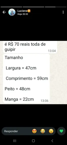 Camisa unisex em Guipir