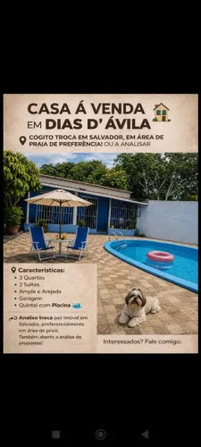 Casa c/ piscina linda em Dias D'Ávila,analiso troca,leia o anúncio 
