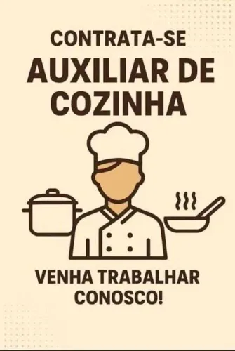 Vaga para auxiliar de cozinha e saladeira