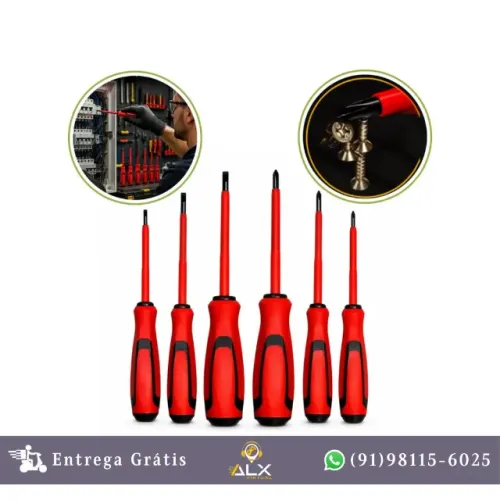 Kit Jogo Chave Fenda Phillips Isolada 6 Chaves *ENTREGA GRÁTIS*