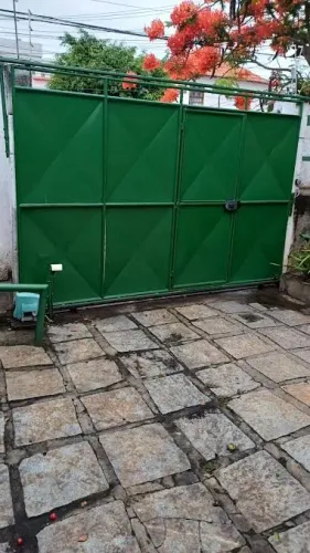 Portão de garagem de correr, De ferro, Verde