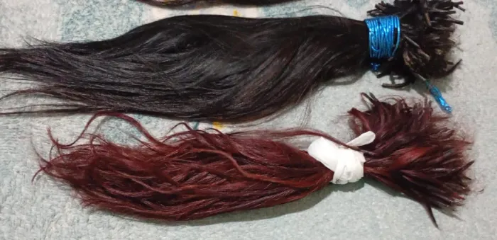 Mega hair cabelo humano .380 gramas .preto tem 300 gramas e marsala tem 80 gramas . 