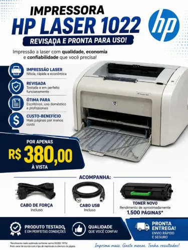Impressora HP laser modelo 1022
