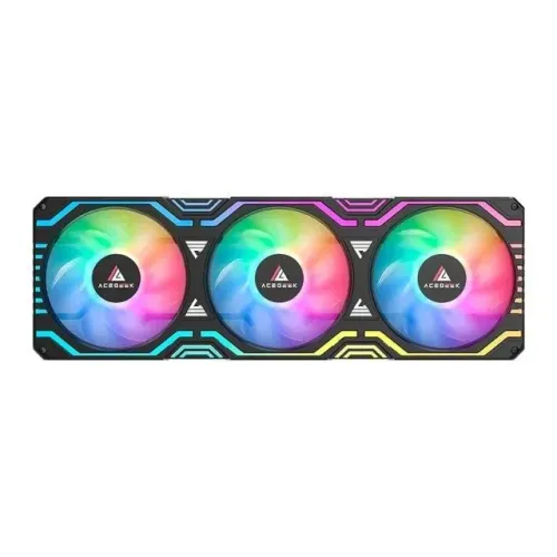 Kit Ventoinha Acegeek Link360, 360mm, ARGB, Com Controladora, Preto, AG-LINK360-BK