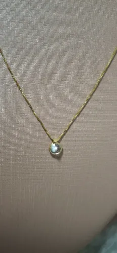 Colar de ouro 18k com pingente ponto de luz