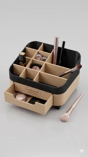 Organizador De Maquiagem 3D Porta Pincéis Cosméticos Multiuso Design Moderno Premium 