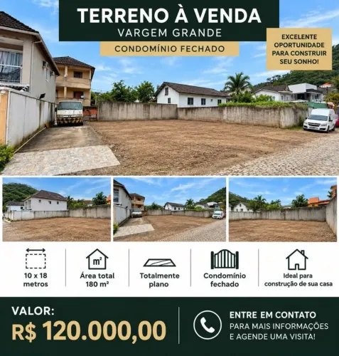 TERRENO 180M² - OPORTUNIDADE 