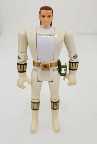 Boneco Power Ranger Branco Tommy Vira Cabeça 1993 Bandai