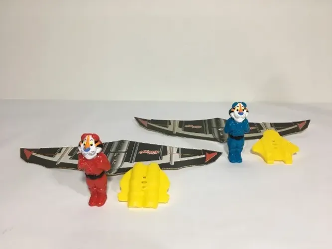 2 Miniaturas Tigre Tony Aviador Tony Jet Pack Kellogg's Completos Brinde Promo Anos 90