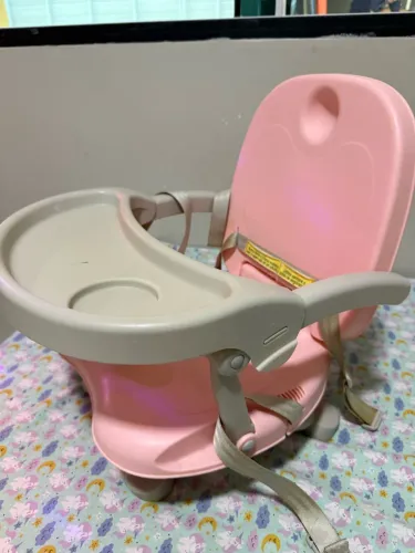 Cadeira de Alimentação Infantil Portátil Rosa - Excelente Estado!