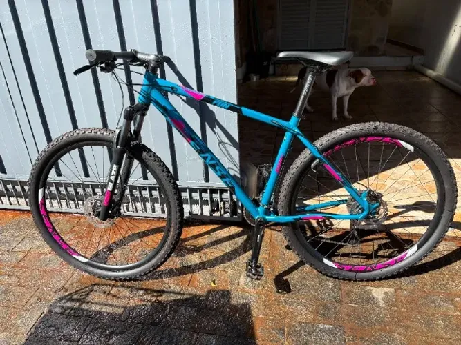 Bicicleta Mtb Sense Fun Evo - Shimano 18v Cor Aqua/roxo Quadro L19