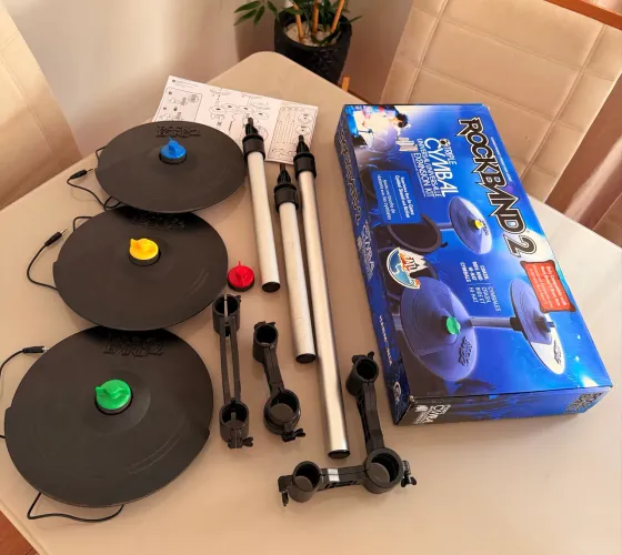 Kit de Pratos Rock Band 2 Triple Cymbal Expansion (Na Caixa, Completo)