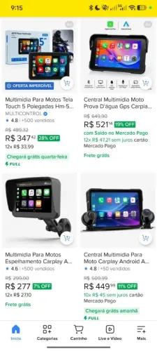 Multimídia para moto com 2 meses de uso
