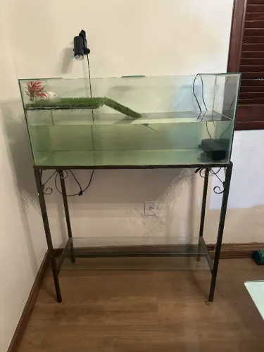 Aquário / Aquaterrario vidro 100 lts com aparador de apoio 
