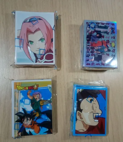Lote de figurinhas Naruto e Dragonball Super (sem repetições)