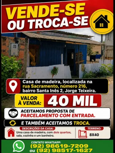 VENDE-SE OU TROCA CASA