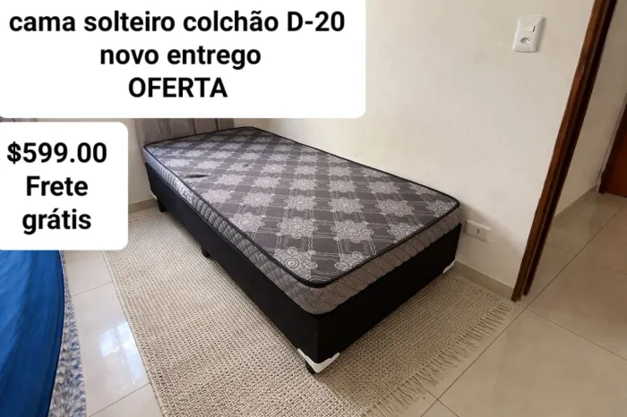 Cama solteiro com colchão novo hoje preço de crédito 