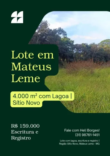 Terreno de 4 mil metros sitio novo