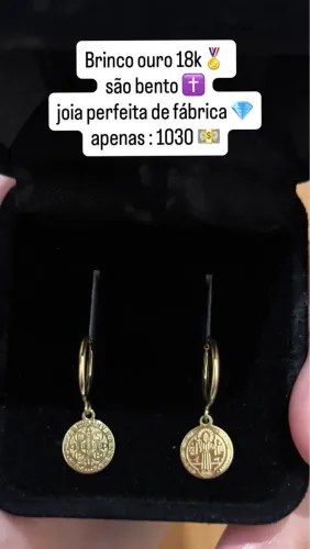 Brinco de ouro 18k são bento joia de fabrica