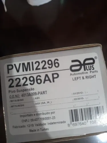 PAR ,Pivô de Suspensão mitsubishi outlander lancer