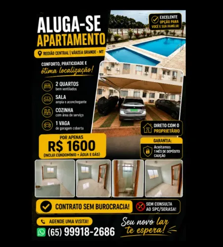 Oprtunidade Alugo Apartamento 2/4 - Chapada Horizonte - Várzea Grande - MT
