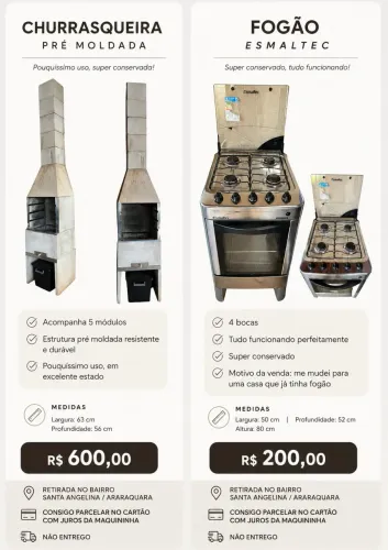 Churrasqueira + fogão