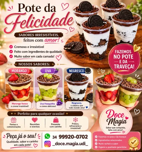 Mousse e pote da felicidade