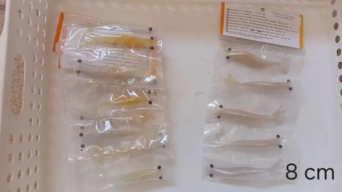 Iscas pesca artificial de camarão - 8cm