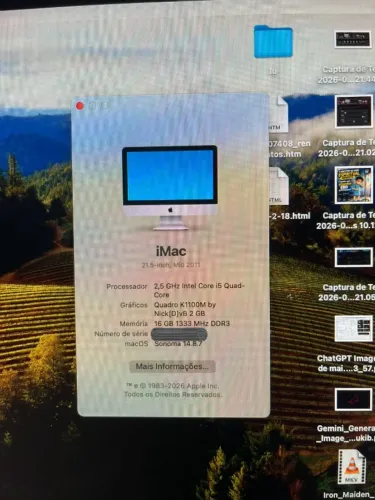 iMac 21.5" Mid 2011 Intel Core i5 | Atualizado macOS Sonoma | Rápido e Impecável