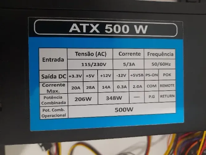Fonte de Alimentação ATX 500W