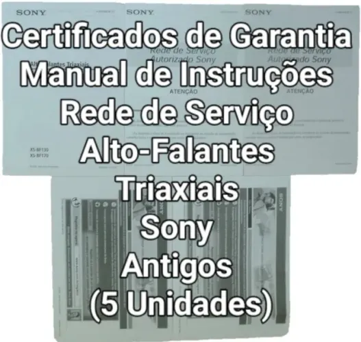 Manuais dos Alto-falantes Automotivos Sony Antigos