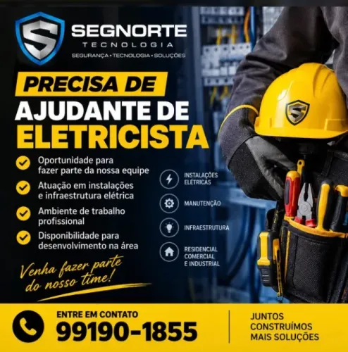 AJUDANTE DE ELETRICISTA MONTES CLAROS-MG