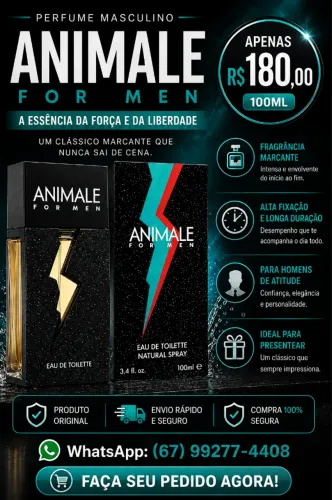 Perfume Masculino Animale For Men Eau De Toilette 100ml