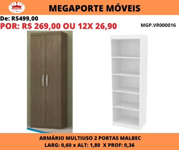 ARMÁRIO MULTIUSO 02 PORTAS