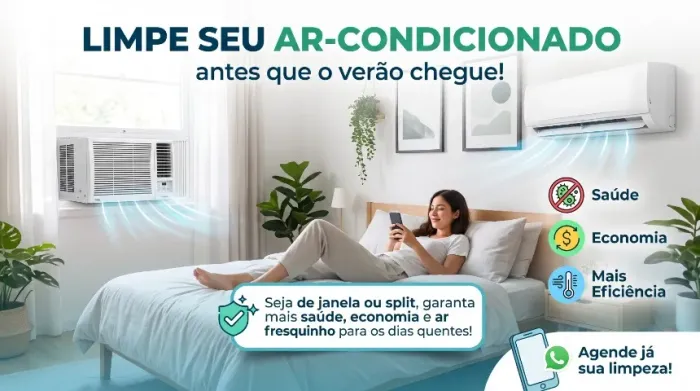 Limpeza e Higienização de ar condicionado e Ventiladores.