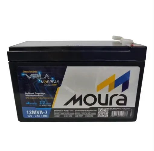 Bateria Moura VRLA 12V 7Ah para Cercas e CFTV
