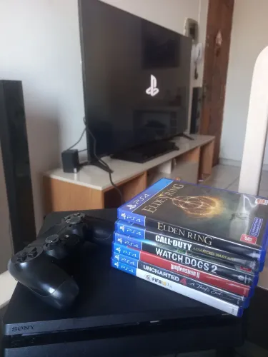 Ps4 slim 500 Gb 1 controle original 6 jogos mídia física com defeito no armazenamento