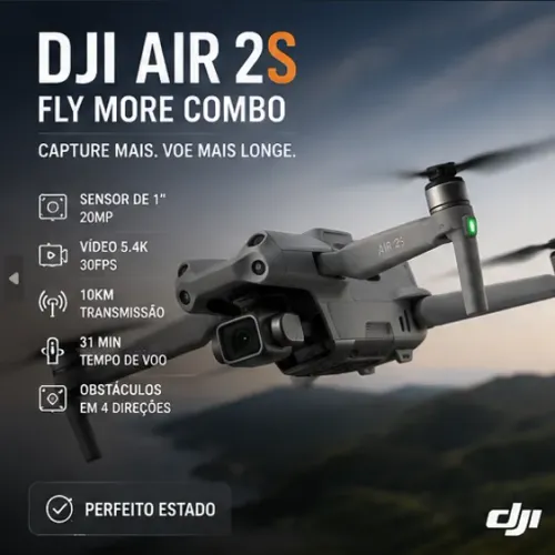 DJI AIR 2S FLY MORE COMBO - PERFEITO ESTADO