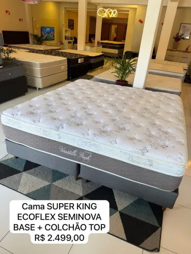 Cama BOX KING ECOFLEX SEMINOVO - Entrego! 