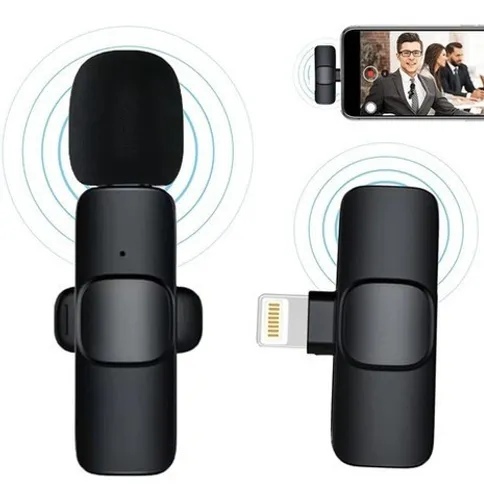 Microfone De Lapela Sem Fio Para Iphone Lightning sem fio