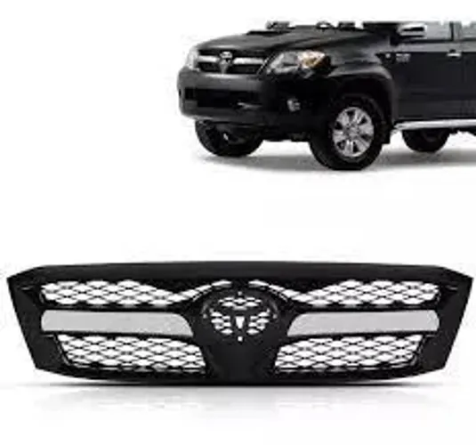 grade hilux 2005/2008 preto c/friso cromado 