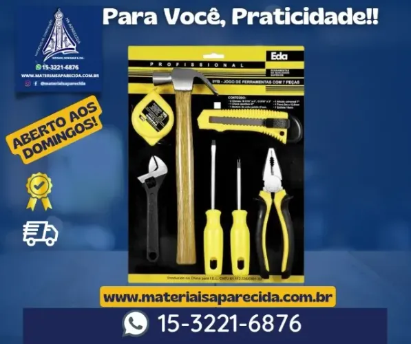 Kit Ferramenta Martelo Acalite Trena Chave Philips 7 pc -NOVO