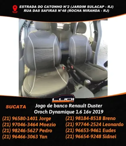 Jogo de banco Renault Duster Oroch Dynamique 1.6 16v 2019