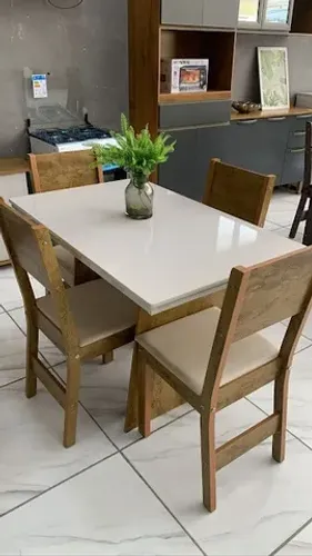 Mesa com 4 cadeiras /mesa pequena / mesa retangular para cozinha e para sala 