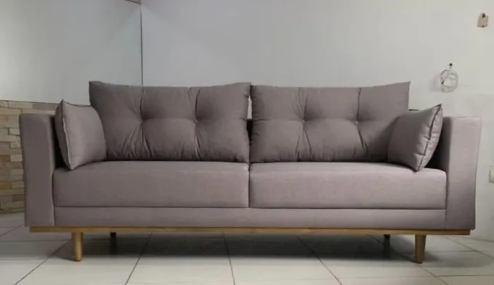 Sofa retro 2.20 super confortável em linho espuma D.28 selada pro 