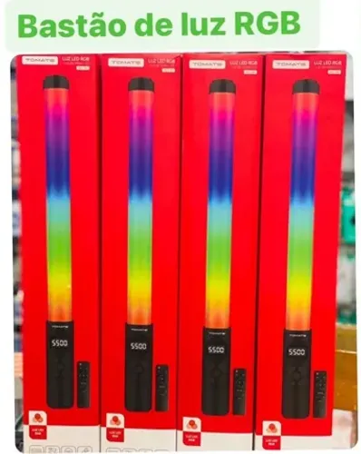 Bastão De Luz Led De Preenchimento Rgb Controle Remoto Rgb Cor Da Estrutura Preto 110v/220