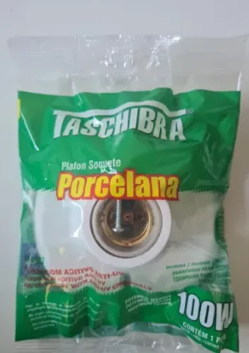 Conjunto de 4 Bocais Plafon soquete porcelana Branco Taschibra